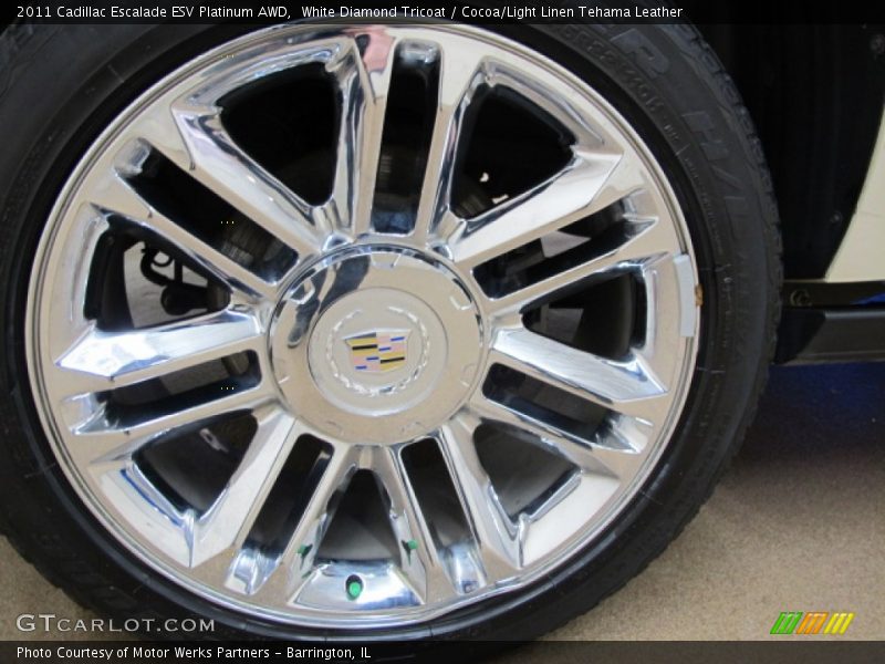 White Diamond Tricoat / Cocoa/Light Linen Tehama Leather 2011 Cadillac Escalade ESV Platinum AWD