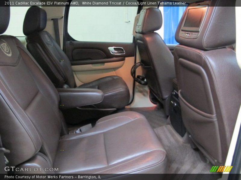 White Diamond Tricoat / Cocoa/Light Linen Tehama Leather 2011 Cadillac Escalade ESV Platinum AWD