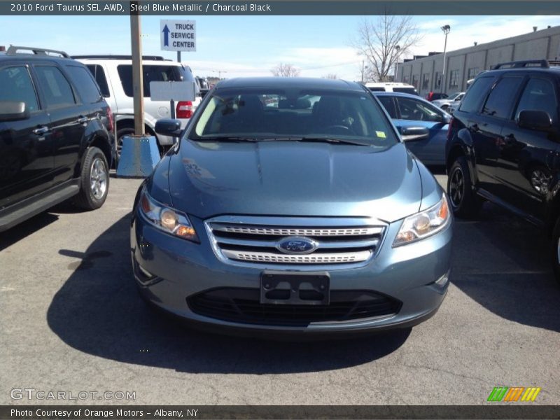 Steel Blue Metallic / Charcoal Black 2010 Ford Taurus SEL AWD