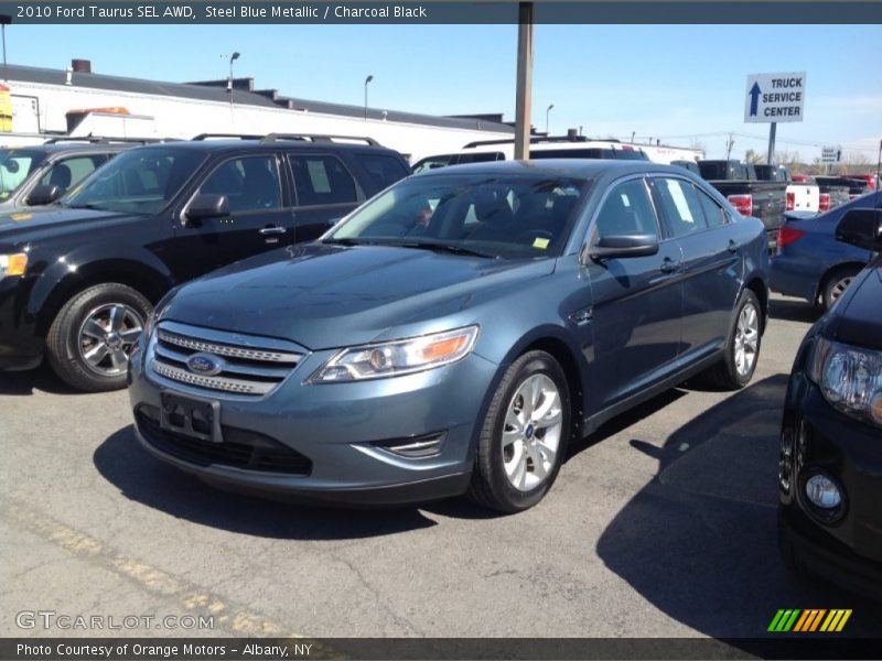 Steel Blue Metallic / Charcoal Black 2010 Ford Taurus SEL AWD