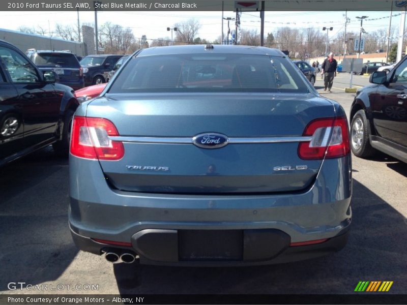 Steel Blue Metallic / Charcoal Black 2010 Ford Taurus SEL AWD