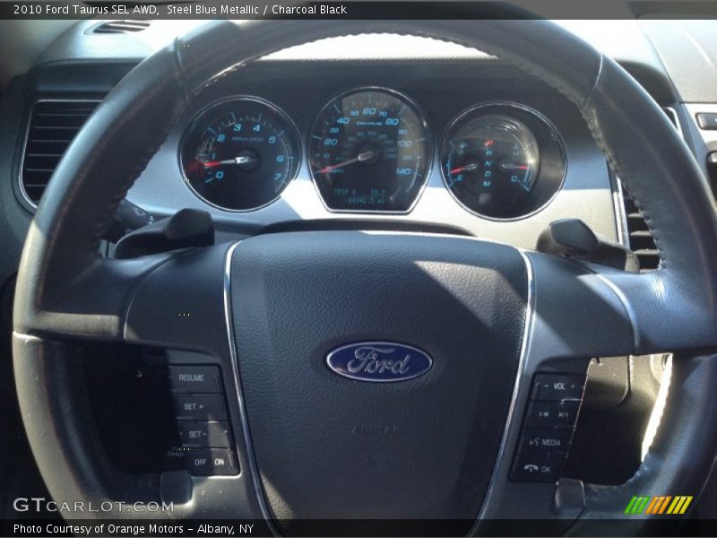 Steel Blue Metallic / Charcoal Black 2010 Ford Taurus SEL AWD