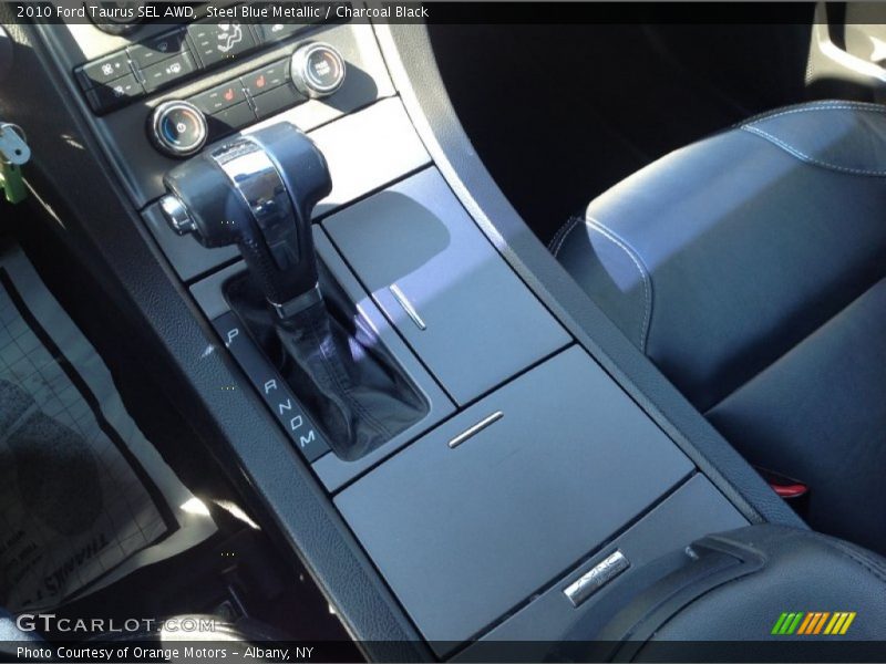 Steel Blue Metallic / Charcoal Black 2010 Ford Taurus SEL AWD