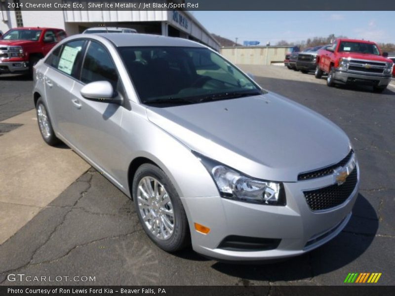 Silver Ice Metallic / Jet Black/Sport Red 2014 Chevrolet Cruze Eco