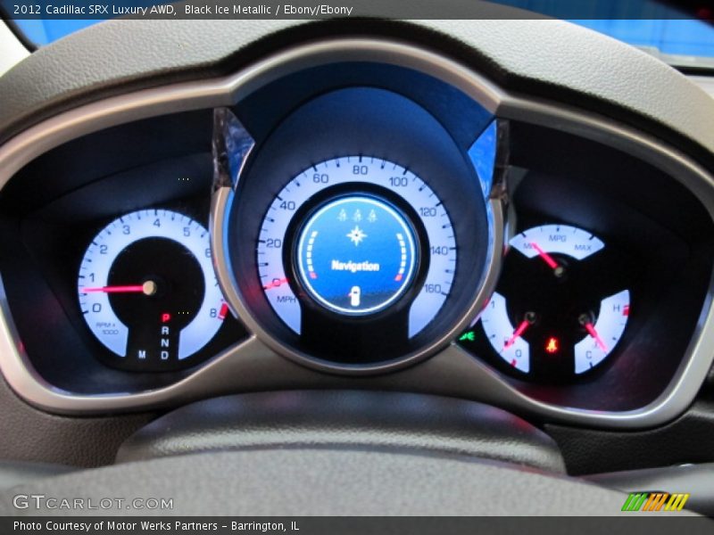 Black Ice Metallic / Ebony/Ebony 2012 Cadillac SRX Luxury AWD