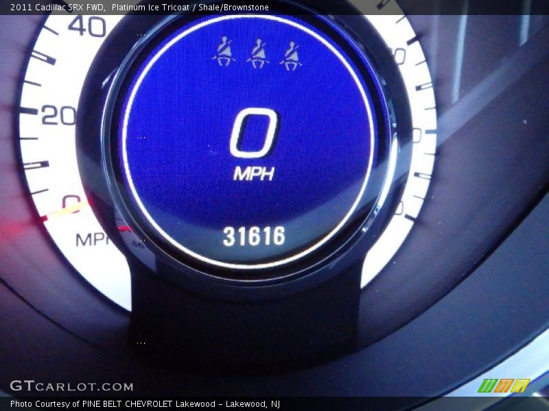 Platinum Ice Tricoat / Shale/Brownstone 2011 Cadillac SRX FWD