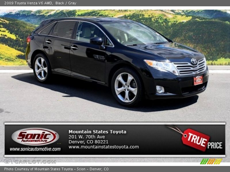 Black / Gray 2009 Toyota Venza V6 AWD