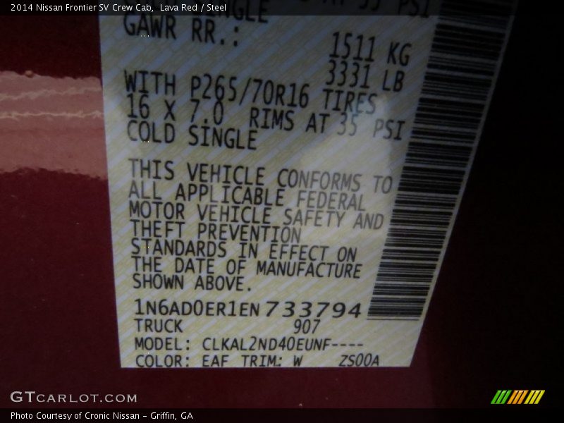Lava Red / Steel 2014 Nissan Frontier SV Crew Cab