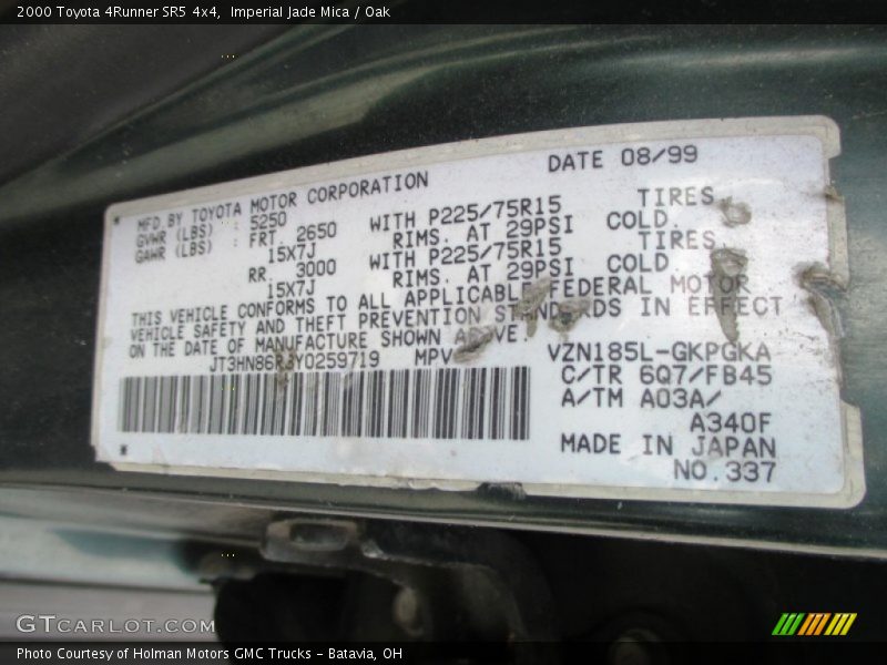6Q7 - 2000 Toyota 4Runner SR5 4x4
