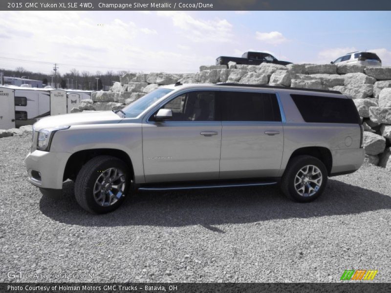 Champagne Silver Metallic / Cocoa/Dune 2015 GMC Yukon XL SLE 4WD
