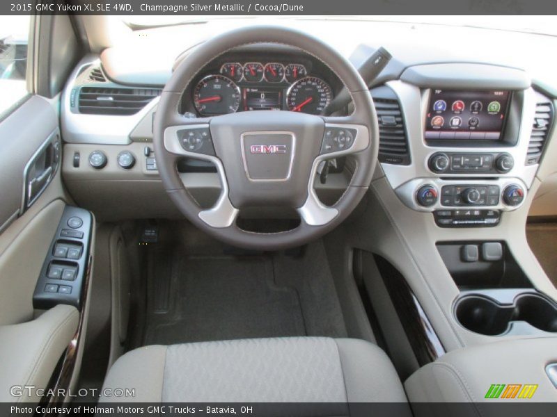 Champagne Silver Metallic / Cocoa/Dune 2015 GMC Yukon XL SLE 4WD