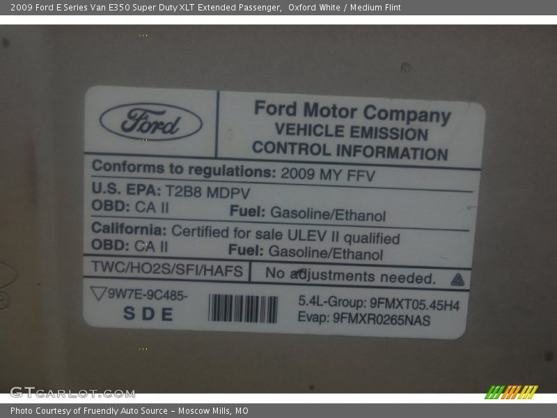 Oxford White / Medium Flint 2009 Ford E Series Van E350 Super Duty XLT Extended Passenger