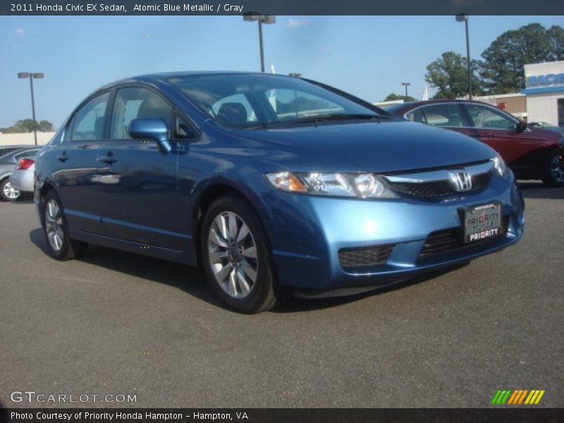Atomic Blue Metallic / Gray 2011 Honda Civic EX Sedan