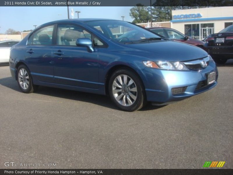 Atomic Blue Metallic / Gray 2011 Honda Civic EX Sedan