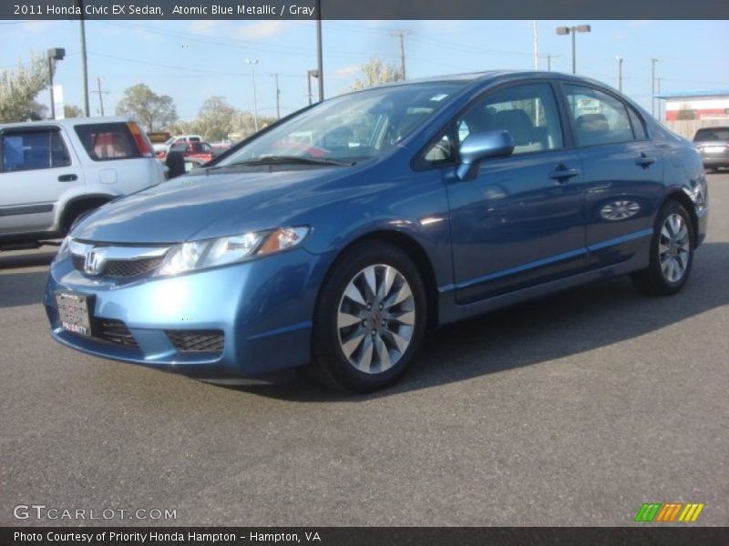 Atomic Blue Metallic / Gray 2011 Honda Civic EX Sedan