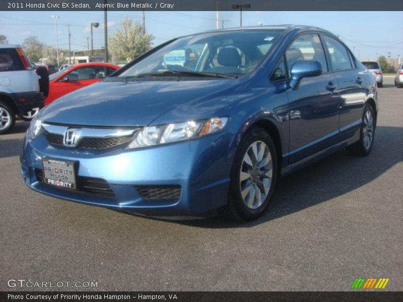 Atomic Blue Metallic / Gray 2011 Honda Civic EX Sedan