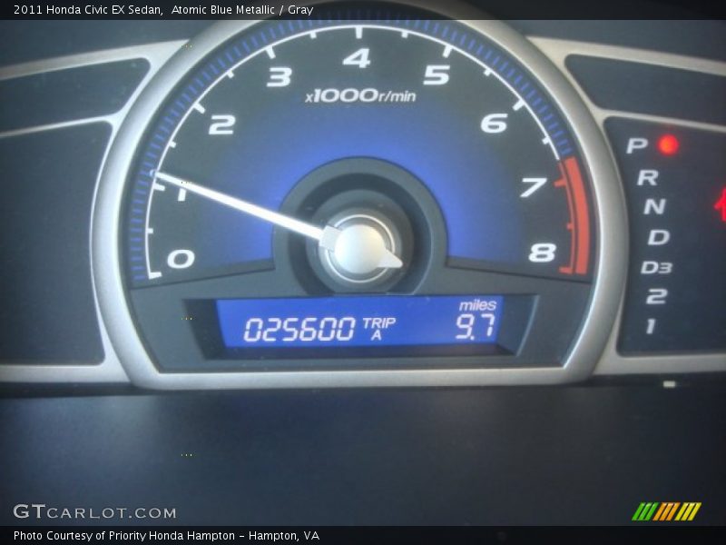 Atomic Blue Metallic / Gray 2011 Honda Civic EX Sedan