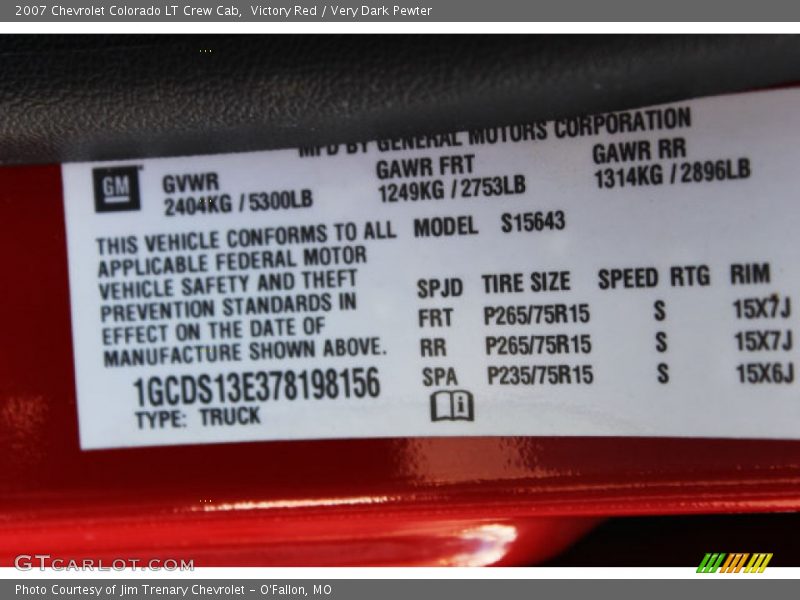 Victory Red / Very Dark Pewter 2007 Chevrolet Colorado LT Crew Cab