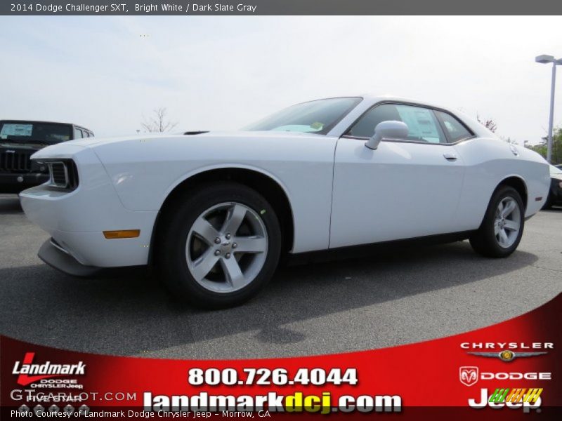 Bright White / Dark Slate Gray 2014 Dodge Challenger SXT
