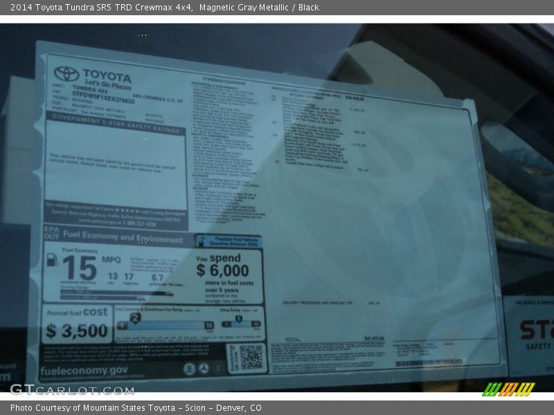 Magnetic Gray Metallic / Black 2014 Toyota Tundra SR5 TRD Crewmax 4x4