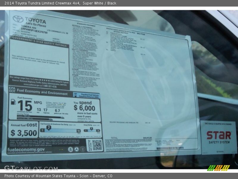Super White / Black 2014 Toyota Tundra Limited Crewmax 4x4
