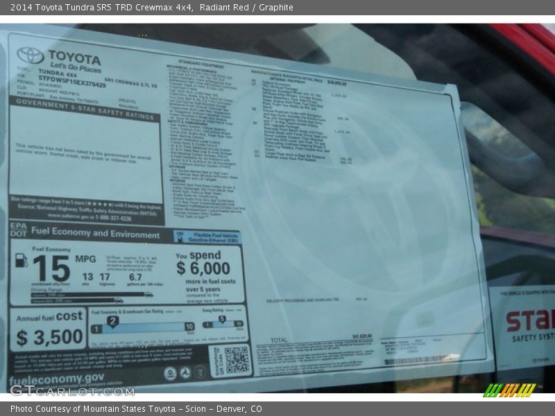 Radiant Red / Graphite 2014 Toyota Tundra SR5 TRD Crewmax 4x4