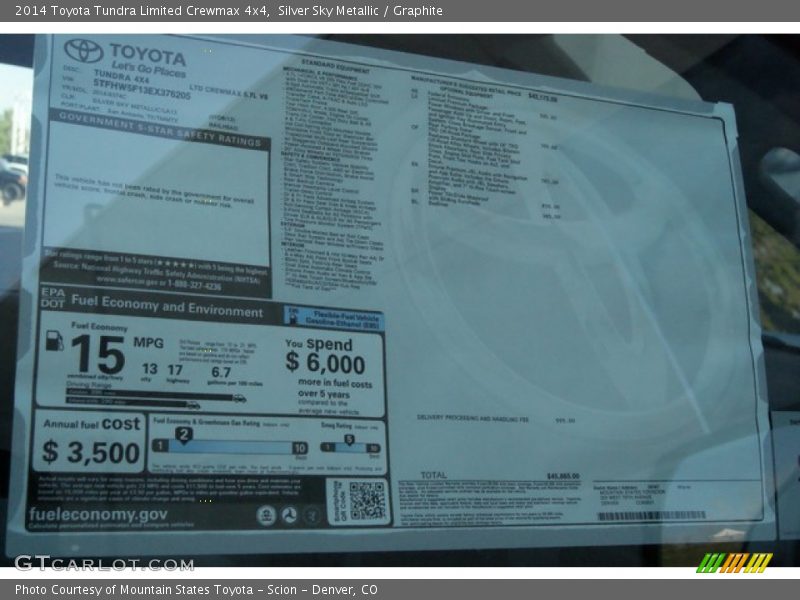 Silver Sky Metallic / Graphite 2014 Toyota Tundra Limited Crewmax 4x4