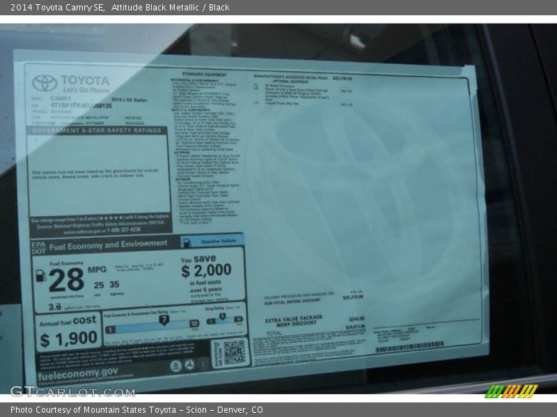 Attitude Black Metallic / Black 2014 Toyota Camry SE