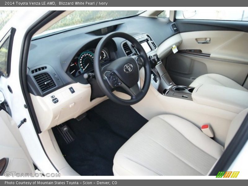 Blizzard White Pearl / Ivory 2014 Toyota Venza LE AWD