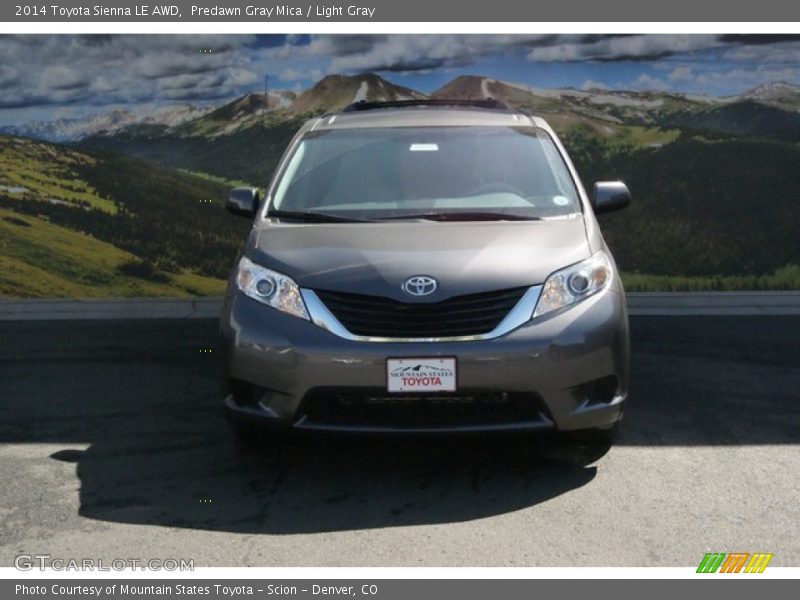 Predawn Gray Mica / Light Gray 2014 Toyota Sienna LE AWD