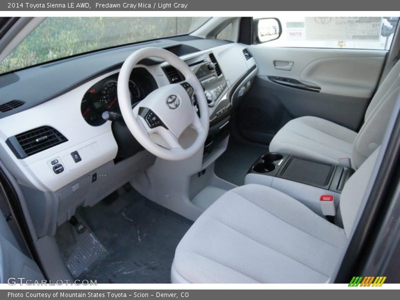 Predawn Gray Mica / Light Gray 2014 Toyota Sienna LE AWD