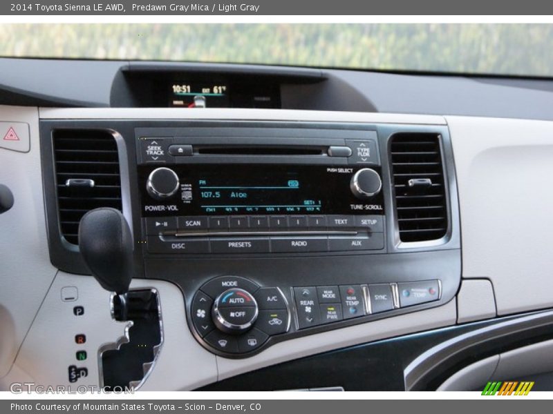 Predawn Gray Mica / Light Gray 2014 Toyota Sienna LE AWD