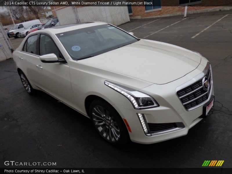 White Diamond Tricoat / Light Platinum/Jet Black 2014 Cadillac CTS Luxury Sedan AWD