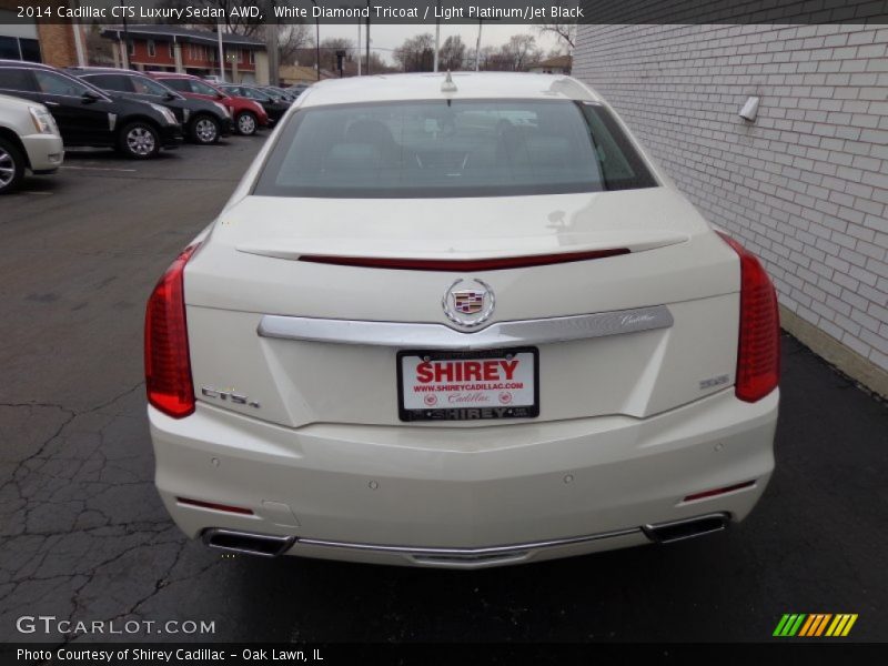 White Diamond Tricoat / Light Platinum/Jet Black 2014 Cadillac CTS Luxury Sedan AWD