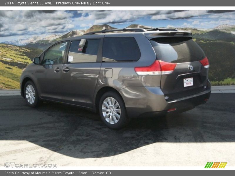 Predawn Gray Mica / Light Gray 2014 Toyota Sienna LE AWD
