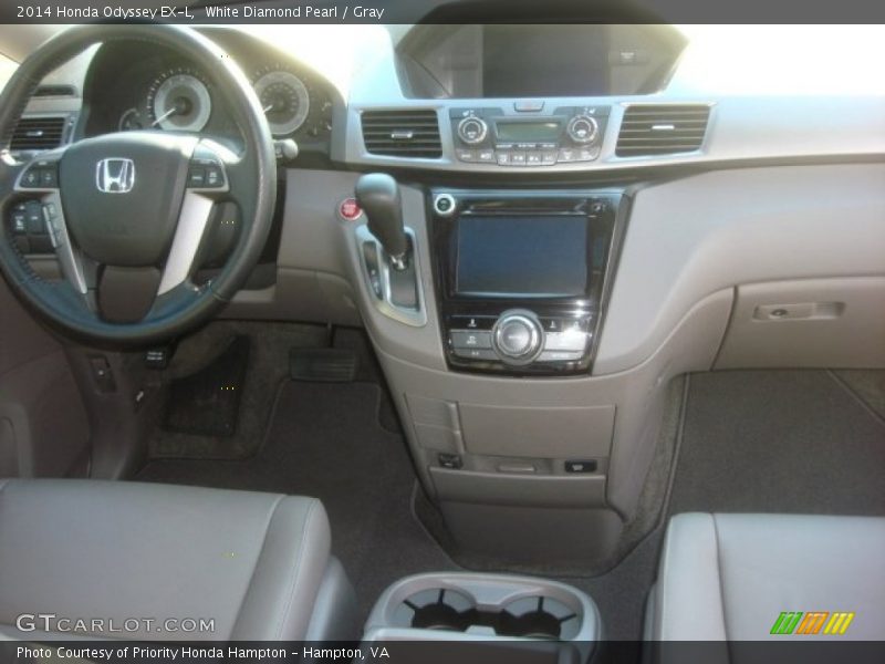 White Diamond Pearl / Gray 2014 Honda Odyssey EX-L