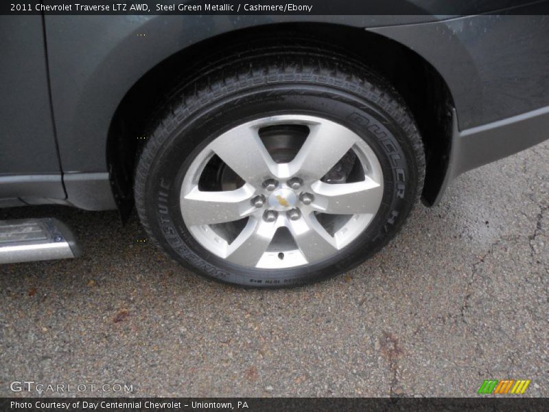 Steel Green Metallic / Cashmere/Ebony 2011 Chevrolet Traverse LTZ AWD