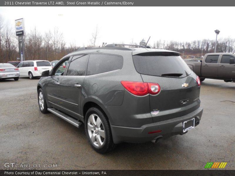 Steel Green Metallic / Cashmere/Ebony 2011 Chevrolet Traverse LTZ AWD