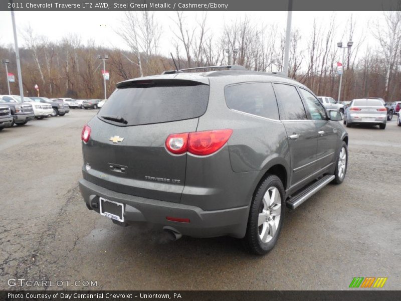 Steel Green Metallic / Cashmere/Ebony 2011 Chevrolet Traverse LTZ AWD