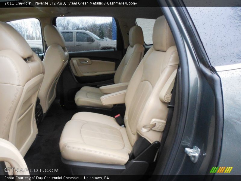 Steel Green Metallic / Cashmere/Ebony 2011 Chevrolet Traverse LTZ AWD