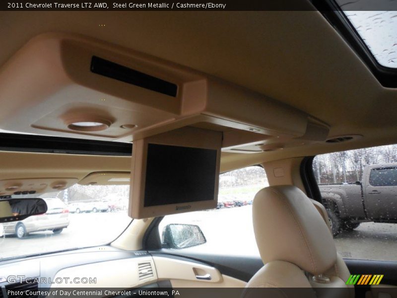 Steel Green Metallic / Cashmere/Ebony 2011 Chevrolet Traverse LTZ AWD