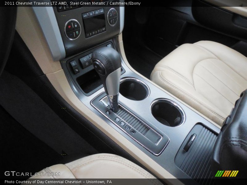 Steel Green Metallic / Cashmere/Ebony 2011 Chevrolet Traverse LTZ AWD