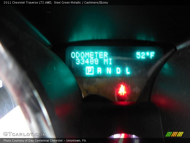 Steel Green Metallic / Cashmere/Ebony 2011 Chevrolet Traverse LTZ AWD