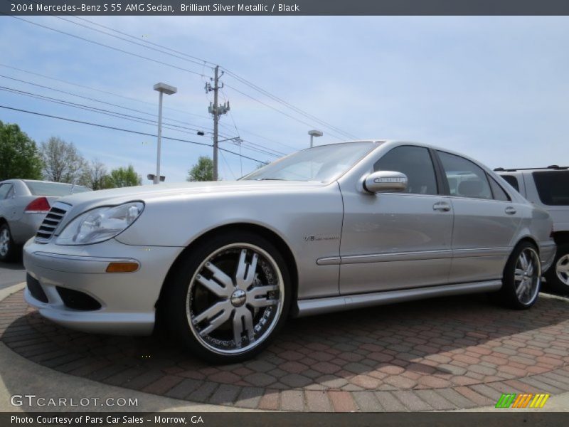 Brilliant Silver Metallic / Black 2004 Mercedes-Benz S 55 AMG Sedan