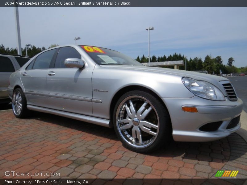 Brilliant Silver Metallic / Black 2004 Mercedes-Benz S 55 AMG Sedan
