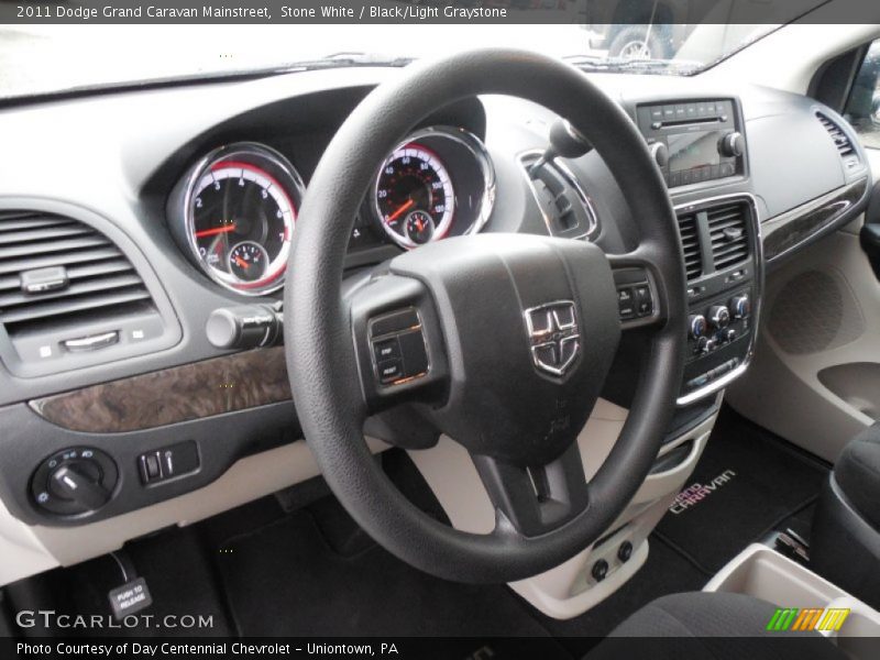 Stone White / Black/Light Graystone 2011 Dodge Grand Caravan Mainstreet