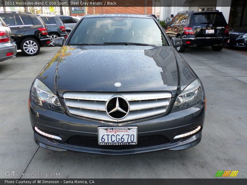 Steel Grey Metallic / Black 2011 Mercedes-Benz C 300 Sport