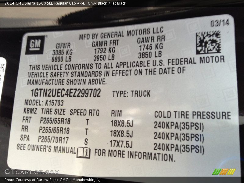 Onyx Black / Jet Black 2014 GMC Sierra 1500 SLE Regular Cab 4x4