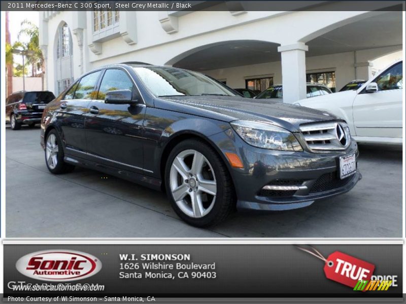 Steel Grey Metallic / Black 2011 Mercedes-Benz C 300 Sport