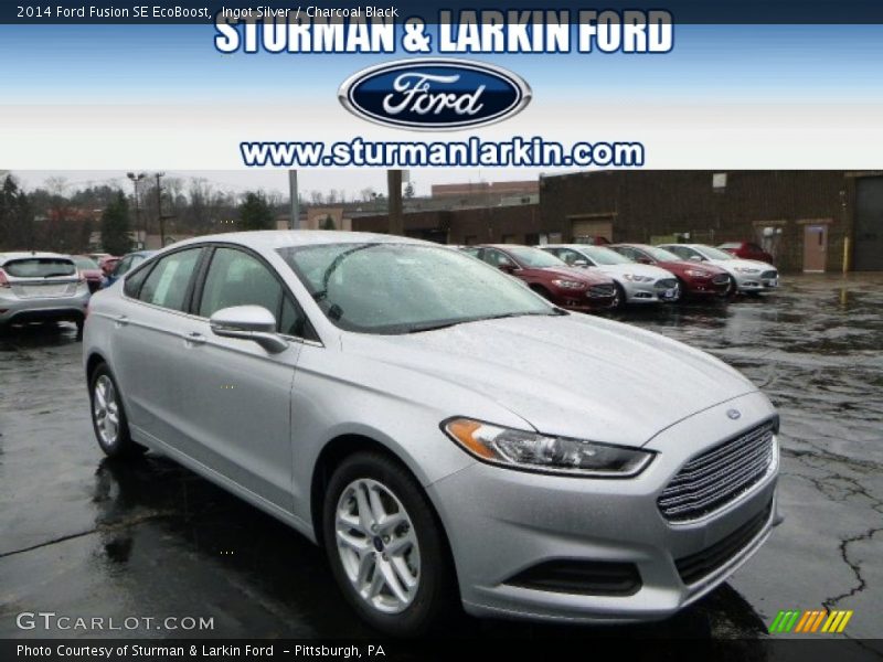 Ingot Silver / Charcoal Black 2014 Ford Fusion SE EcoBoost
